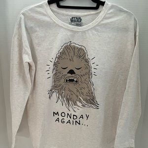 Star Wars Chewbacca Long Sleeve T-Shirt Monday Again SZ Medium